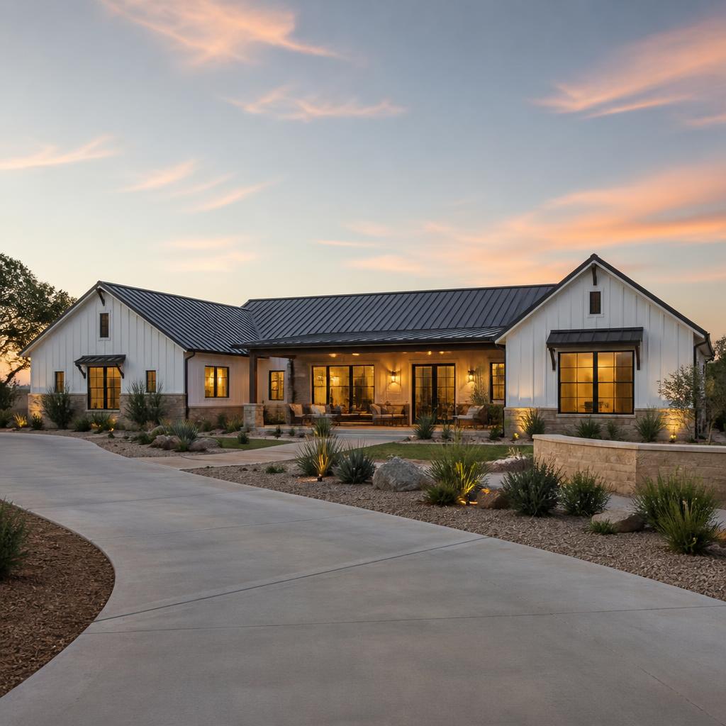 Modern Texas ranch with board-and-batten siding